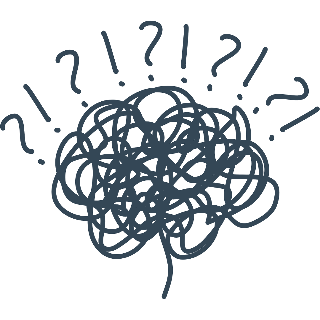 icon representing overthinking before taking action