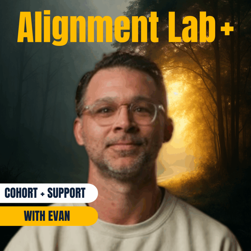 Picture of Evan to promote the 90 day cohort plus support called the alignment lab